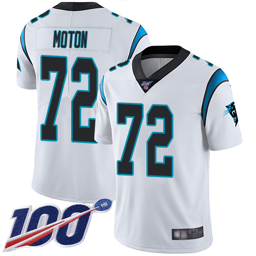 Carolina Panthers Limited White Youth Taylor Moton Road Jersey NFL Football #72 100th Season Vapor Untouchable